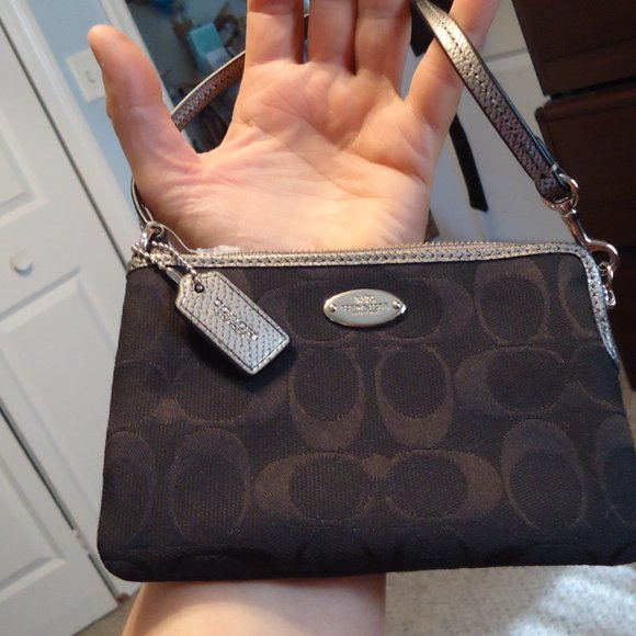 Coach Handbags - NWT Black Signature COACH Wristlet